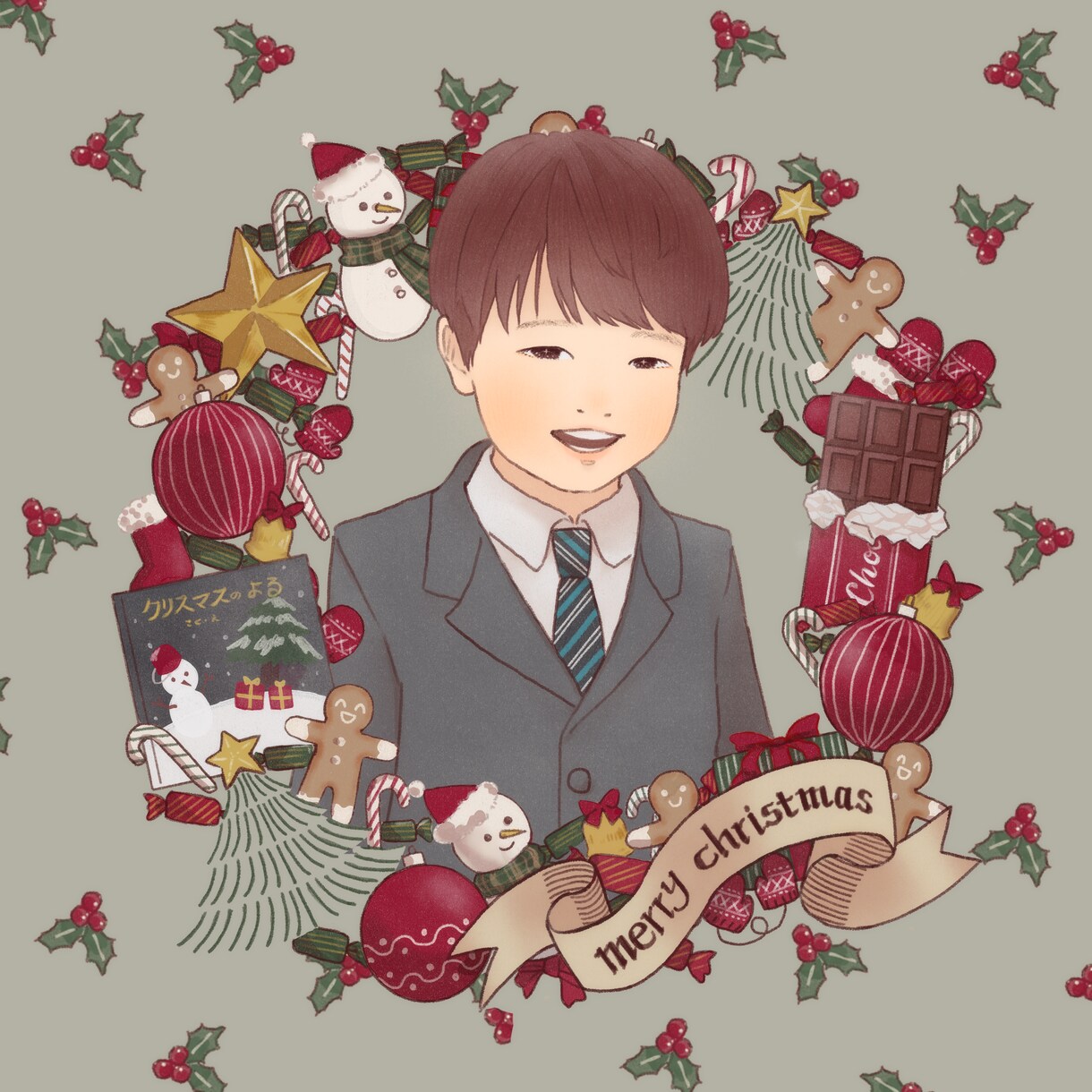 クリスマスにぴったりな似顔絵を描きます プレゼントやSNSアイコンにおすすめ！ペットも描けます。 イメージ8
