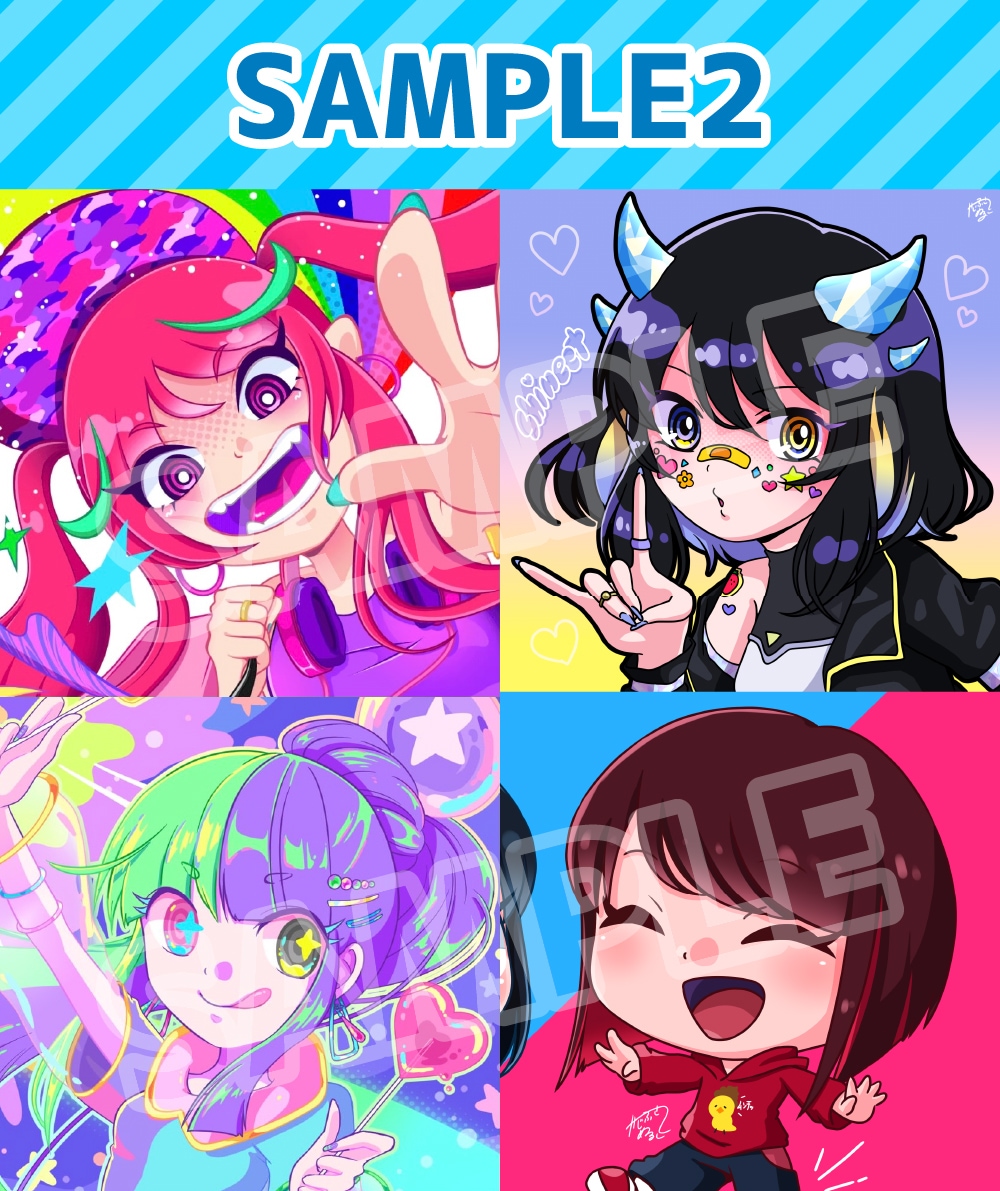 SNS用のアイコンイラストを作成します カラフルでパッと目を惹くイラストにします！ イメージ3