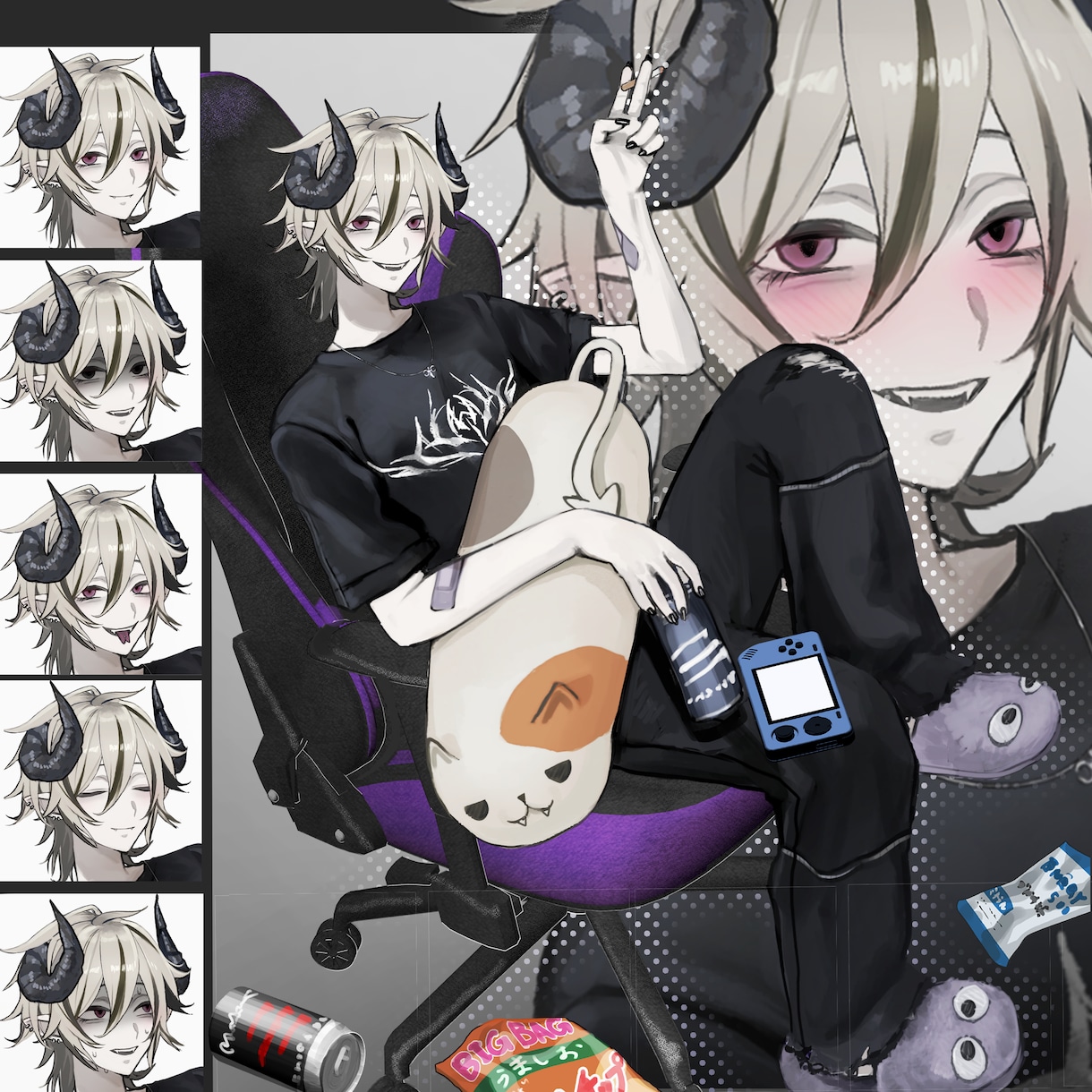やりとりなし完全おまかせイラスト｜丸投げで承ります 丸投げで歌ってみた・配信サムネイルなどのイラストを描きます！ イメージ7