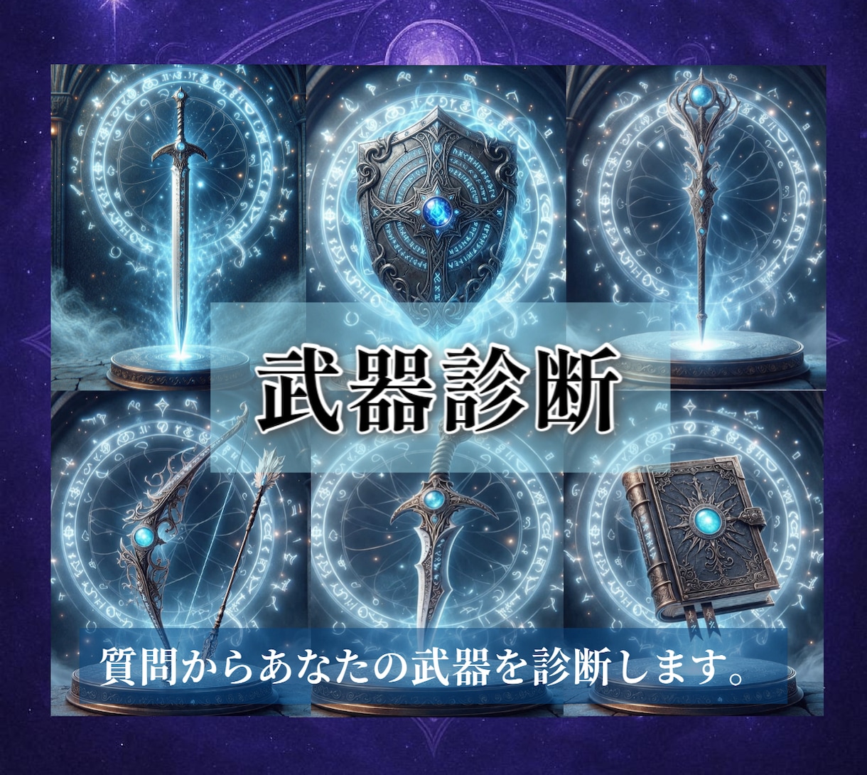 RPG職業×武器から魂のかたち 視ます 独自のRPG×占い。生年月日、１２の問いから占います イメージ2
