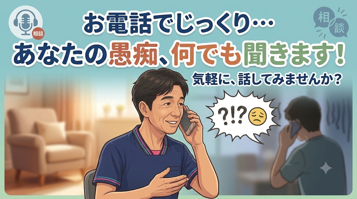 悩みや愚痴を聞いて欲しい方に傾聴いたします HSPの私がお悩みを傾聴致します！ イメージ1