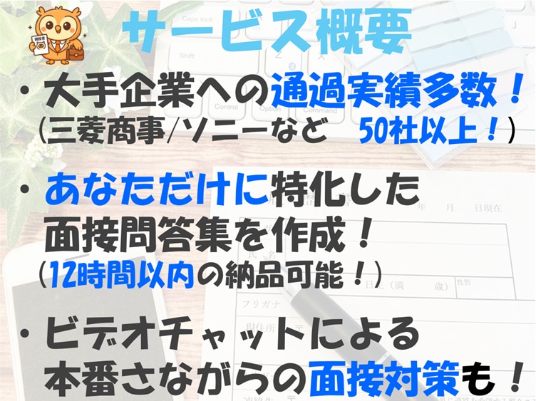 実績多数！あなたに特化した面接問答集を作成します 元採用担当があなたの書類に沿って面接問答ノウハウを提供します イメージ2