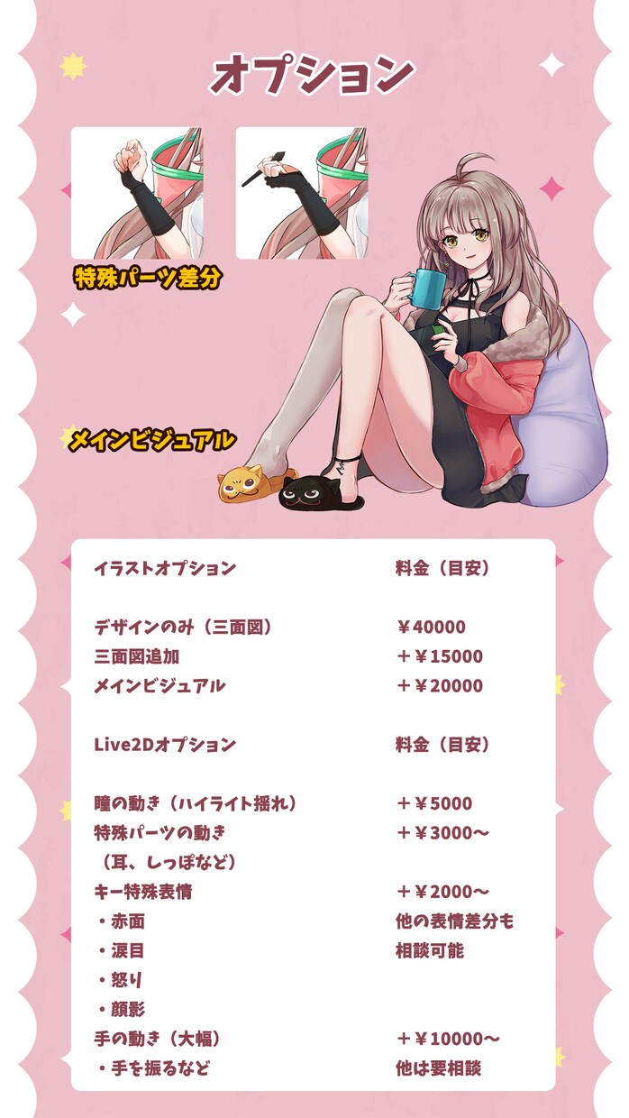 Vtuber向けのLive2Dモデル作ります キャラデザインからモデリングまで承ります イメージ4