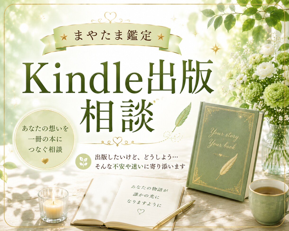 Kindle出版をしてみたい方を応援します ♡伝えたい想いを、一緒に整理して出版までやさしく導きます イメージ1