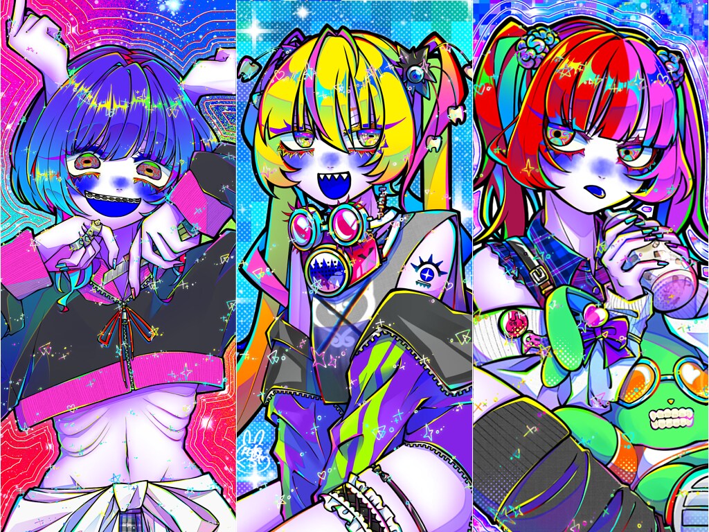 カラフルでキラキラなイラストを制作します SNSや動画などの活動用イラスト大歓迎！ イメージ6