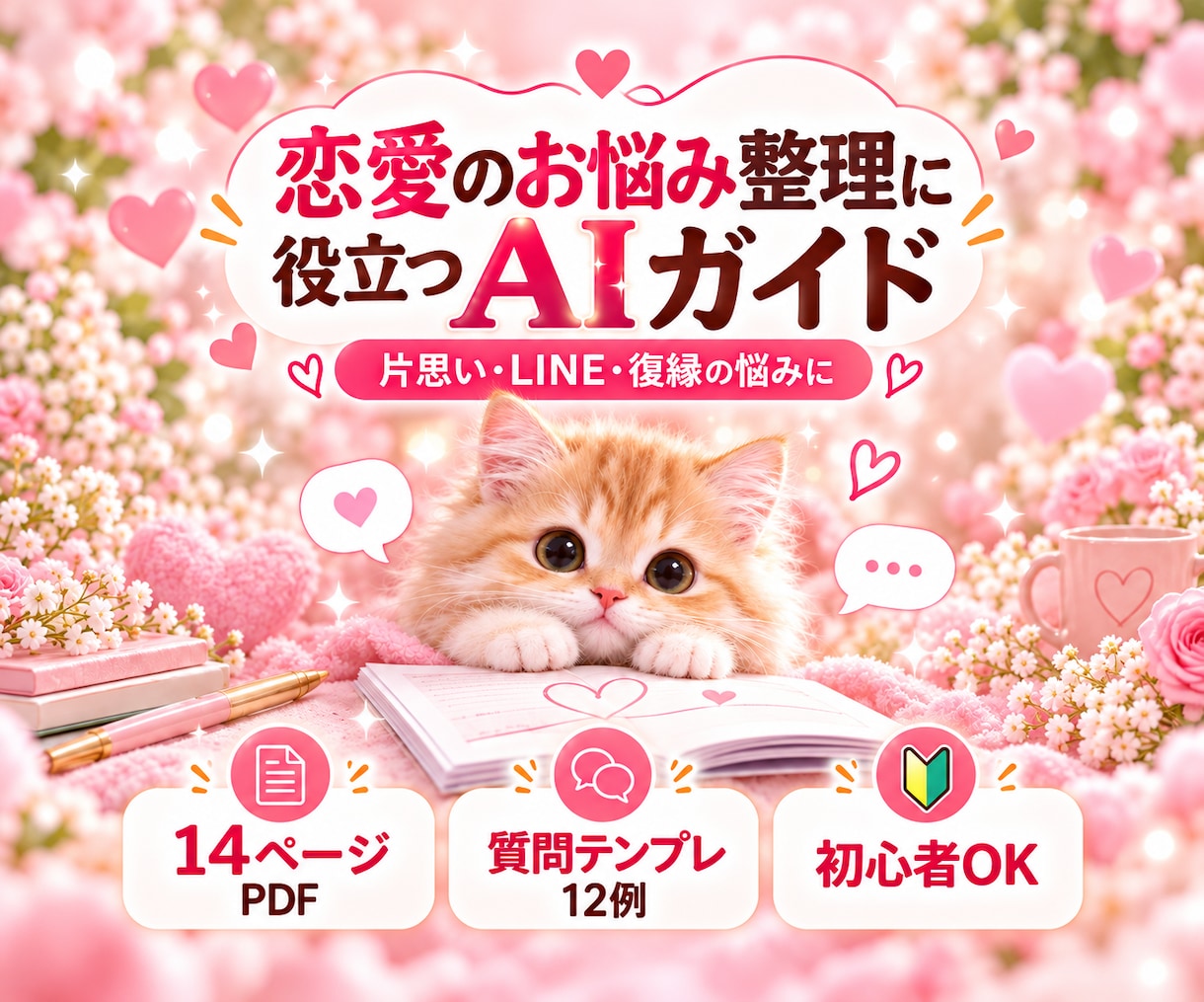 恋愛相談AIで片思い・復縁等の整理方法を届けます LINE返信・デート・交際中・恋人の不安を整理するヒント イメージ1