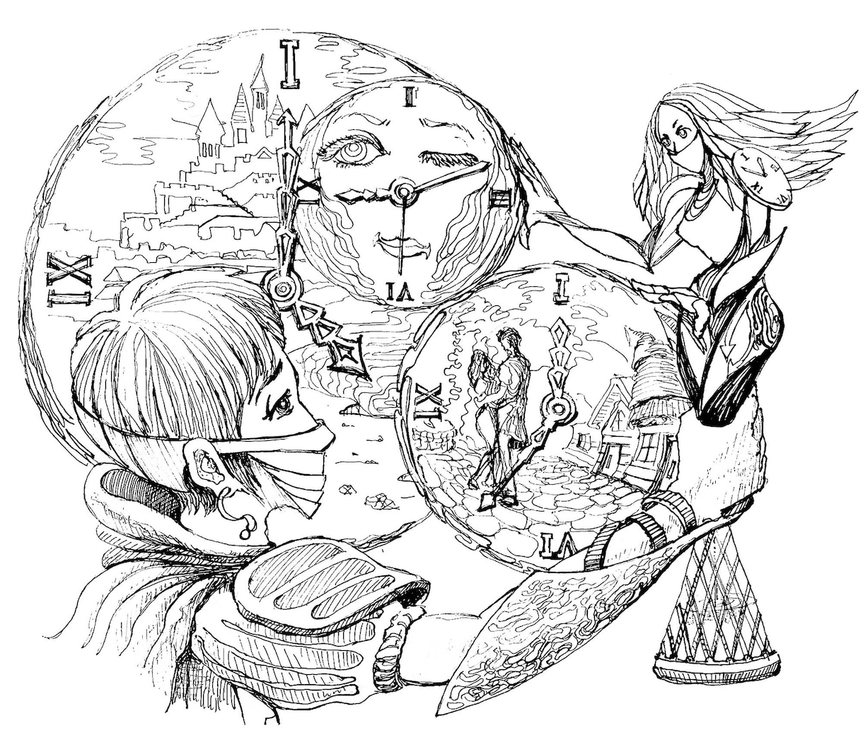 線画のモノクロイラスト描きます 雰囲気のある線画イラストであなたのお手伝いさせてください イメージ6