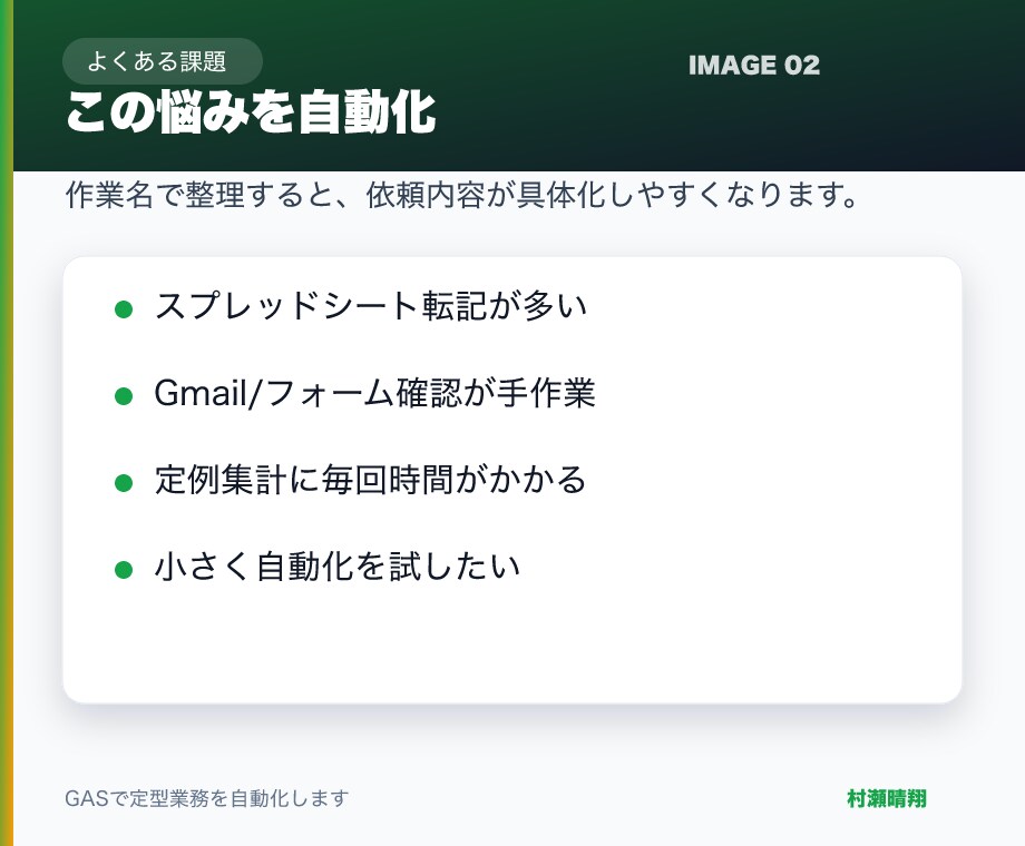 申込・問合せ受付を漏れない形に整えます フォーム・台帳・通知まで一式で整えます イメージ1
