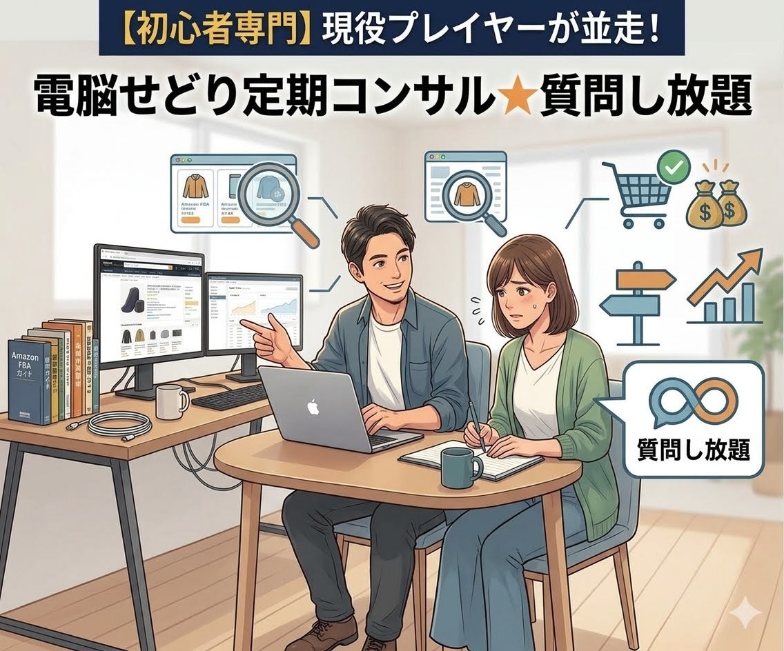 現役プレイヤーが並走！電脳せどり定期コンサルします 副業物販未経験＆初心者のサポート＆ステップアップを目指します イメージ1