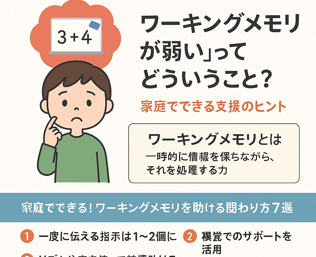 ミスや忘れもの、すぐ覚えてられないお子様を解説ます 忘れものが多い、原因はワーキングメモリかも？ イメージ1