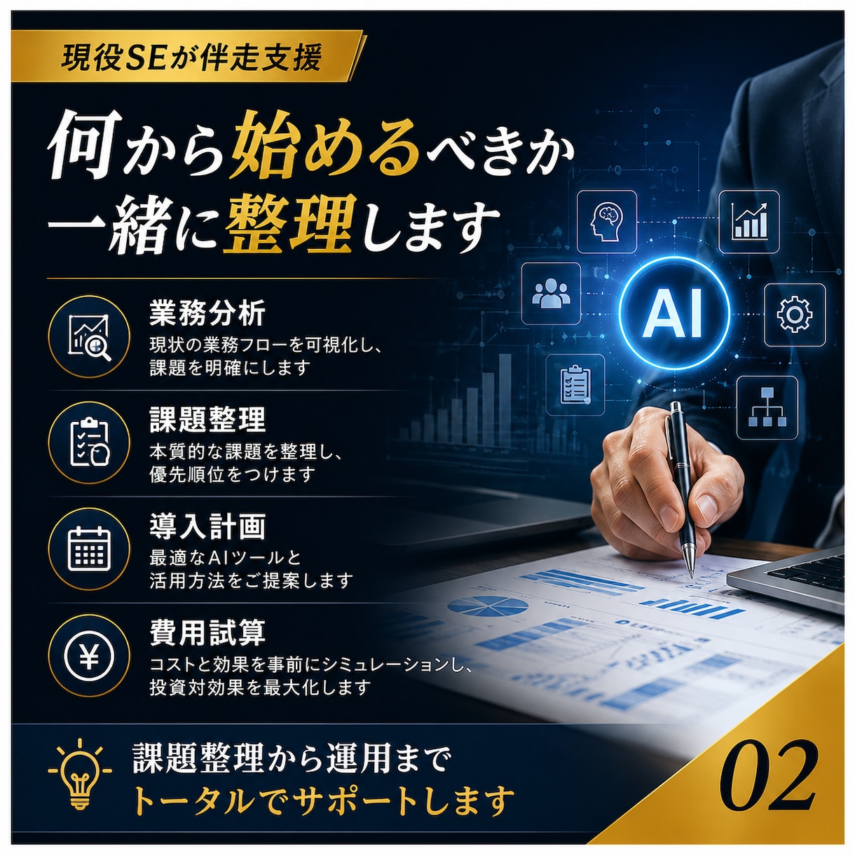 現役SEが実践的なAIによる業務効率化を支援します 「セキュリティ」「コスト」から最適な導入を運用までサポート イメージ2