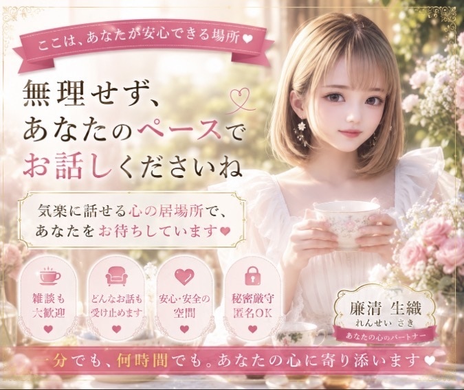 雑談から恋バナ・真剣なお話まで1分でもお聴きします ✤心を軽くスッキリしませんか？どんなお話でも受け止めます イメージ9