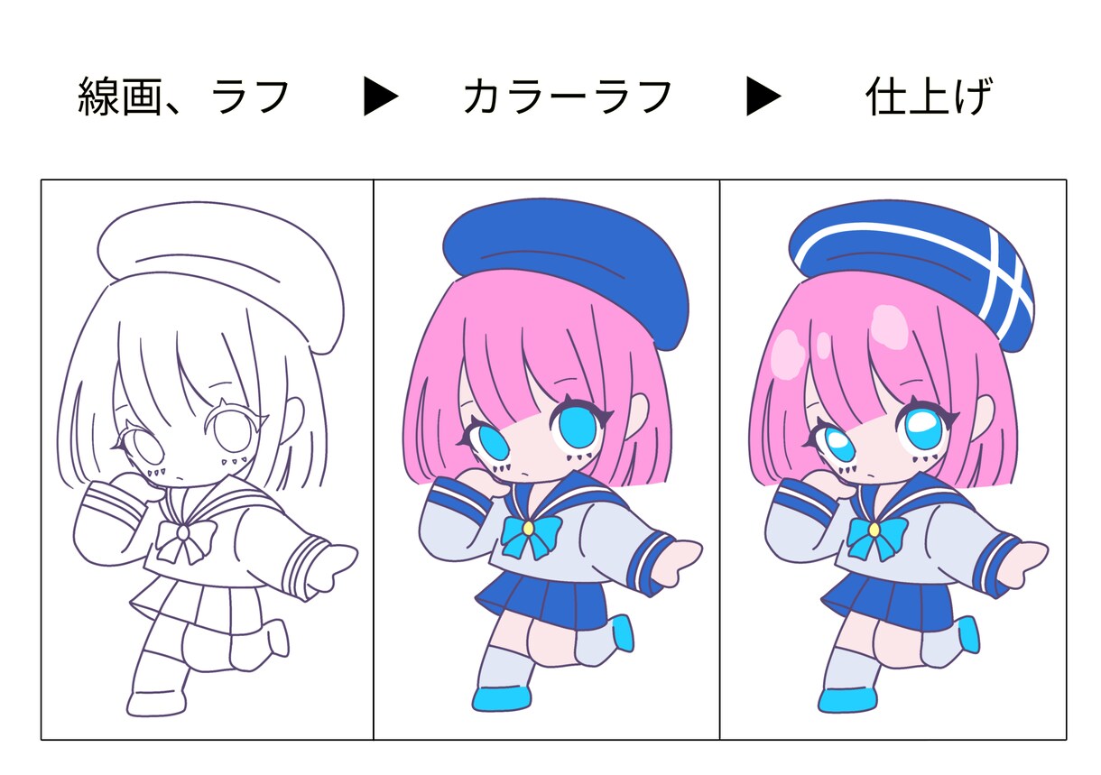 アイコンやプレゼントなどに！ミニキャラ描きます かわいい系からカッコイイ系まで！商用OK！ イメージ2