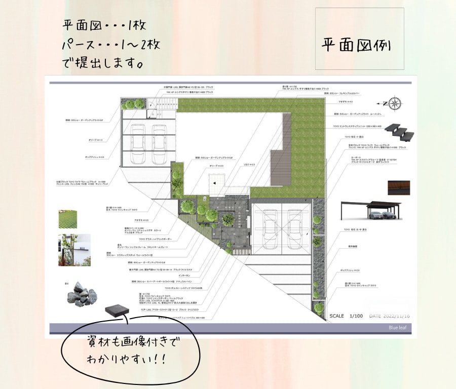 理想のお庭を形にします おしゃれなエクステリア外構のプラン図面パース作成。 イメージ3