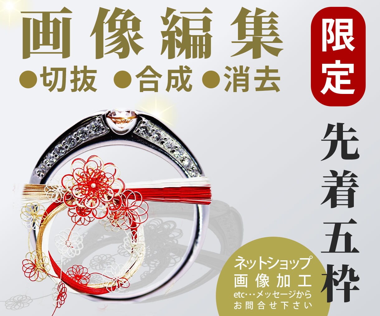 写真合成！貴金属業界7年のキャリアで制作いたします 期間限定！自然な仕上がり、伝わるメッセージ画像制作します！ イメージ1