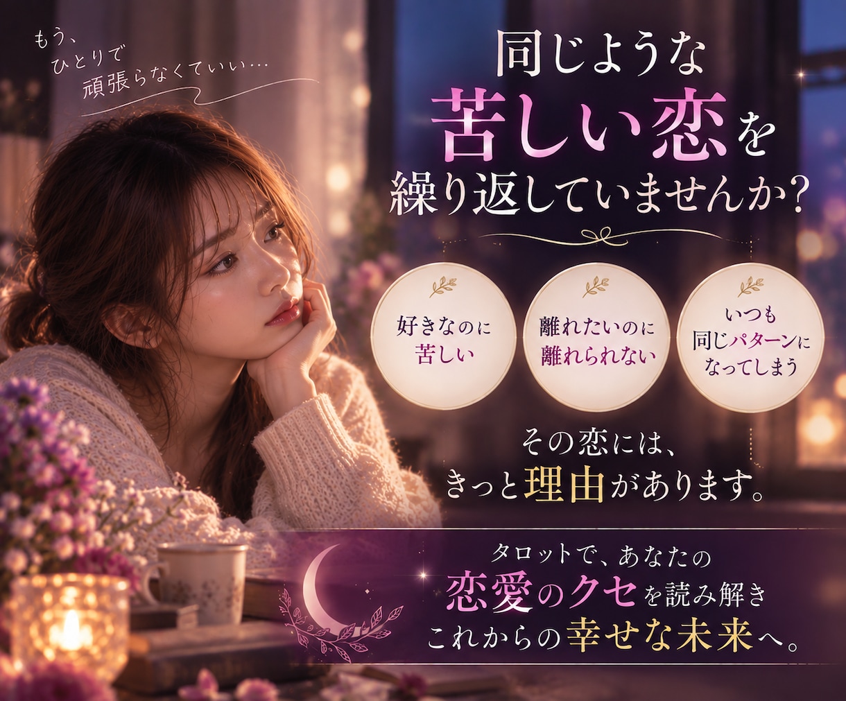 なぜか繰り返してしまう恋のパターンを読み解きます 幸せな恋愛への第一歩を見つけます。 イメージ3