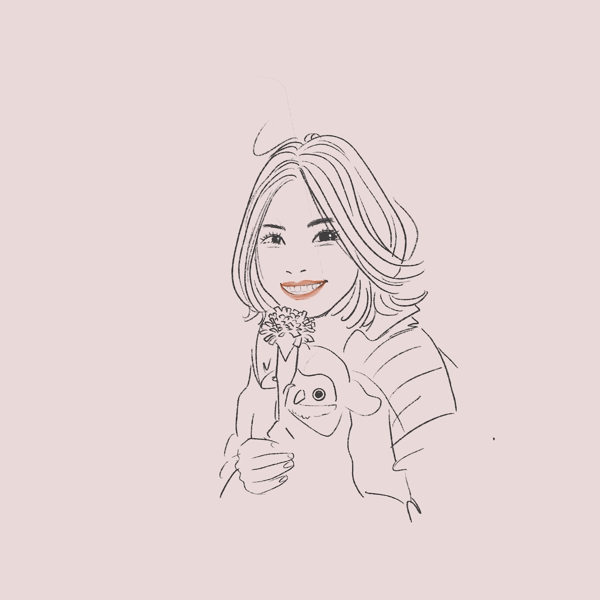 センスの良い大人素敵な線画似顔絵描きます 老若男女、写真を元に線ベースのシンプルな雰囲気に仕上げます イメージ3