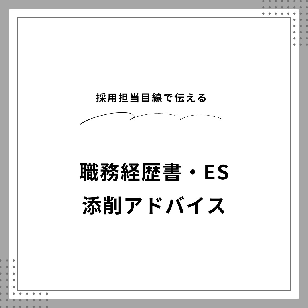 大手メーカー採用担当が職務経歴書・ES添削をします 事業会社の人事担当だからこそできる本音のアドバイス イメージ1