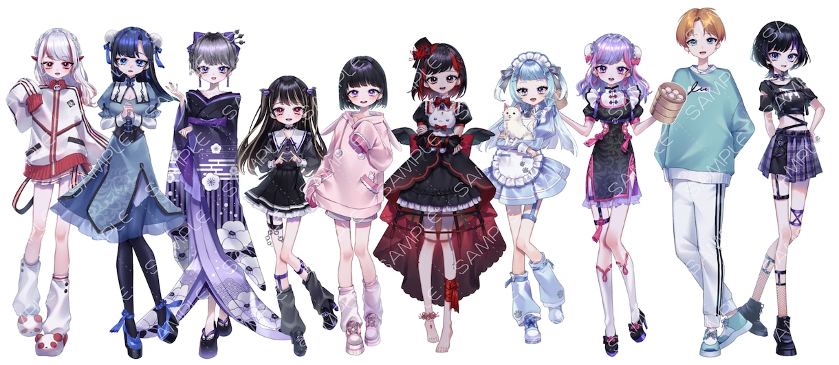 IRIAM対応！可愛い立ち絵制作いたします 商用利用料、デザイン料込み！パーツ分けも対応可能です イメージ10