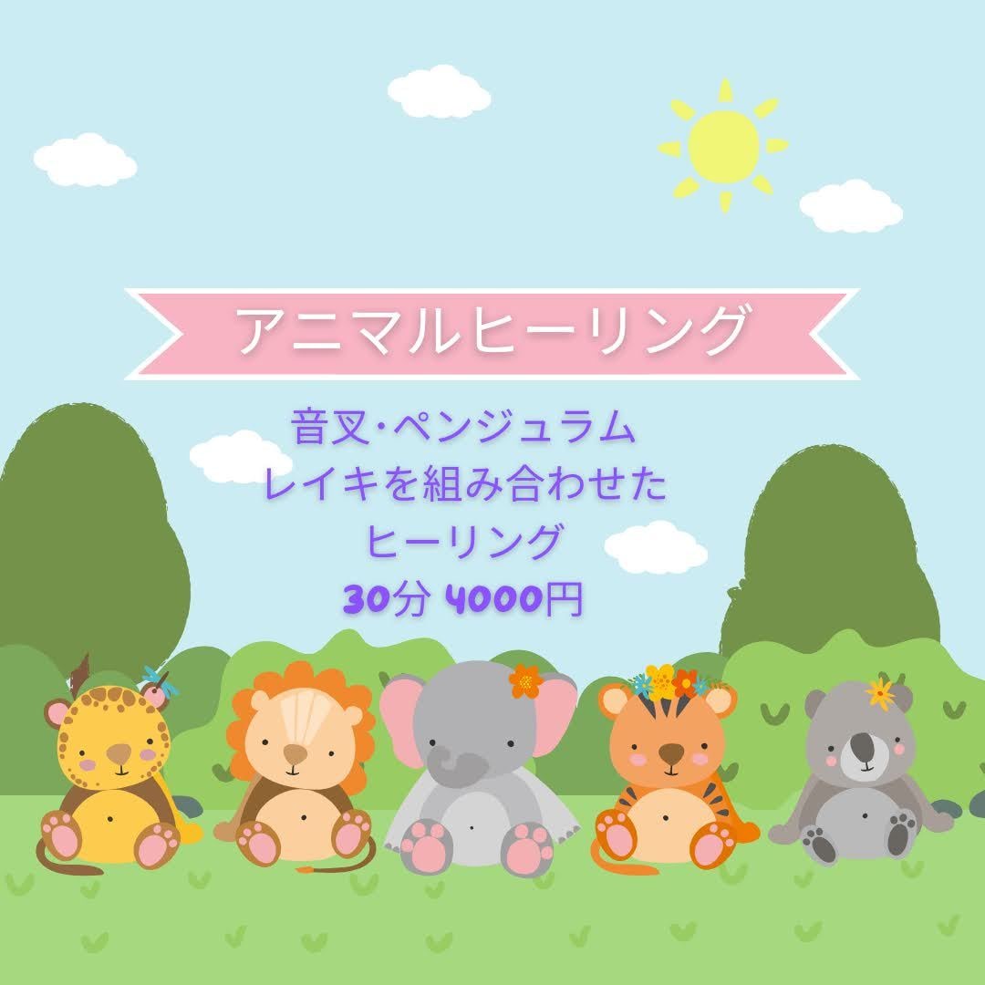 アニマルヒーリング オリジナルヒーリングします 音叉･ペンジュラム･レイキを使って動物さんにヒーリングします イメージ1
