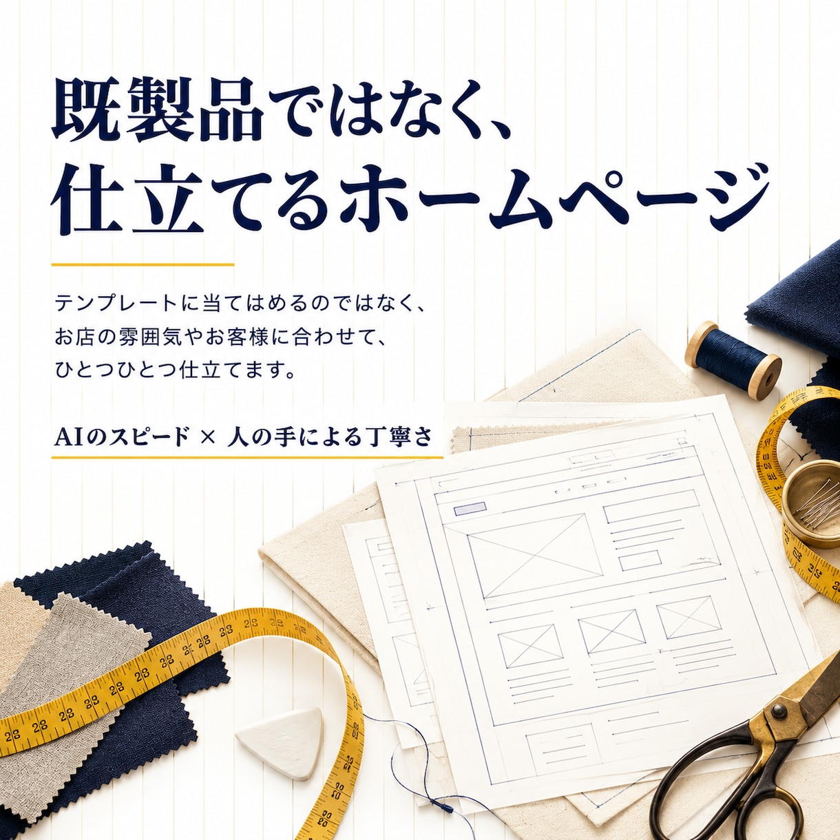 お店に合わせて仕立てるホームページを制作します お店の雰囲気や魅力に合わせて、ひとつひとつ仕立てます。 イメージ3