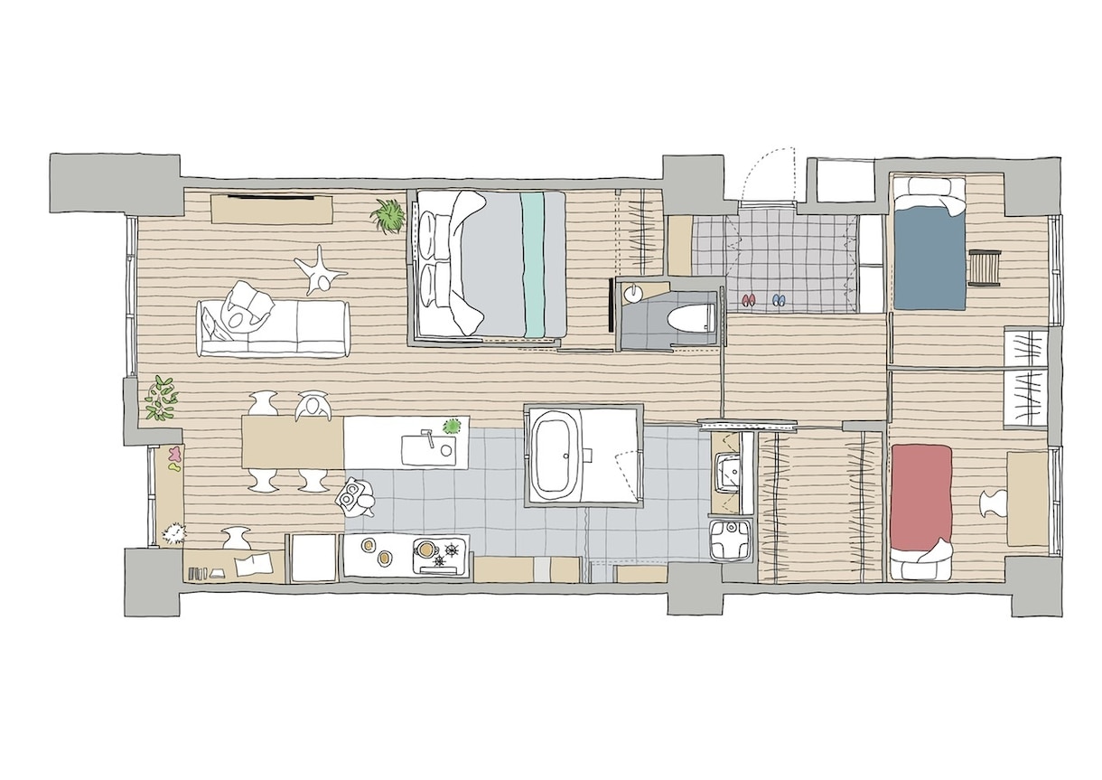 やさしい手描きタッチの間取り図を作成いたします 不動産広告・物件資料にぴったり！ イメージ1