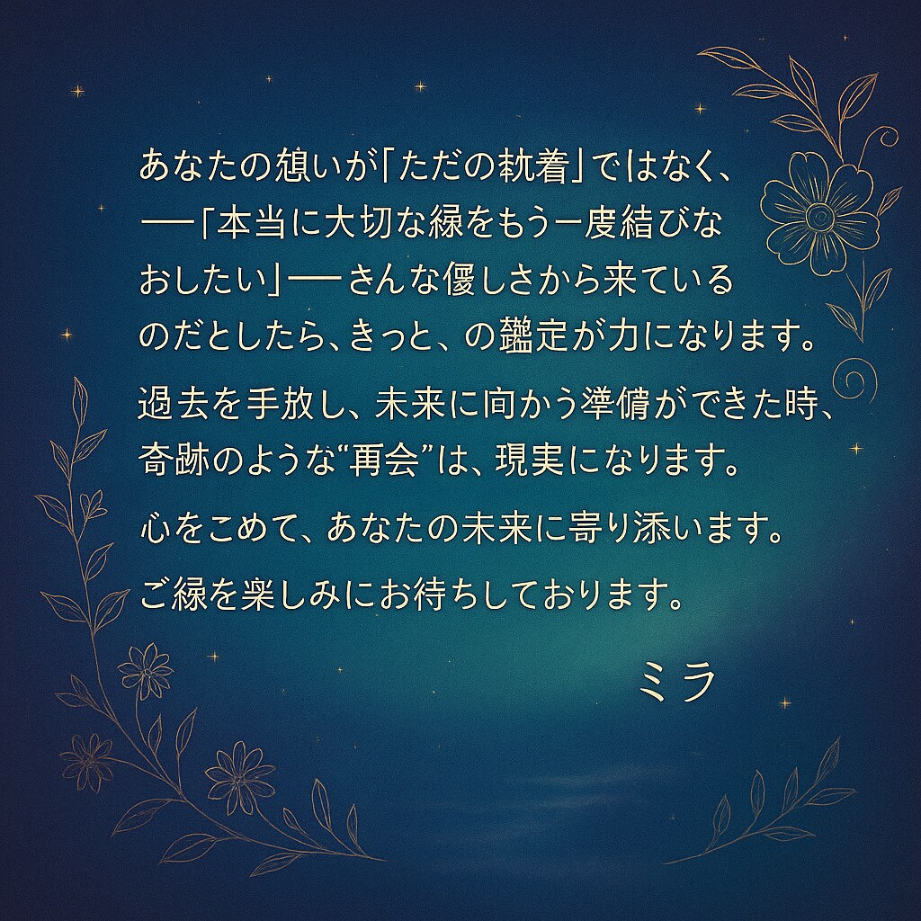 復縁鑑定 あの人の気持ち・未来・ご縁を引き寄せます 未来は変えられる。愛も、運命も、あなた次第。 イメージ6