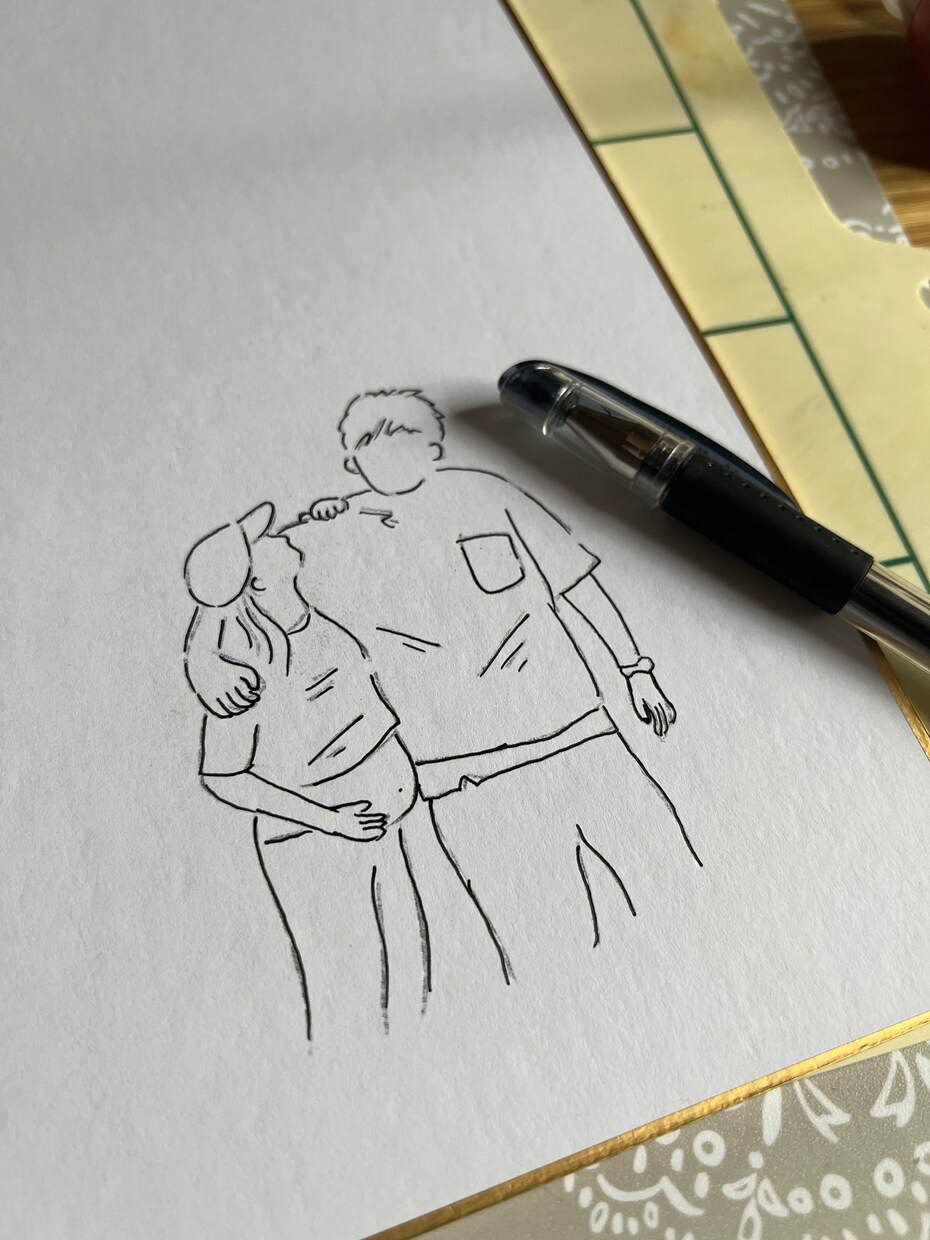 おしゃれ線画イラスト入り、筆文字詩描きます お好きな写真を線画イラストに･.｡*･.｡* イメージ5