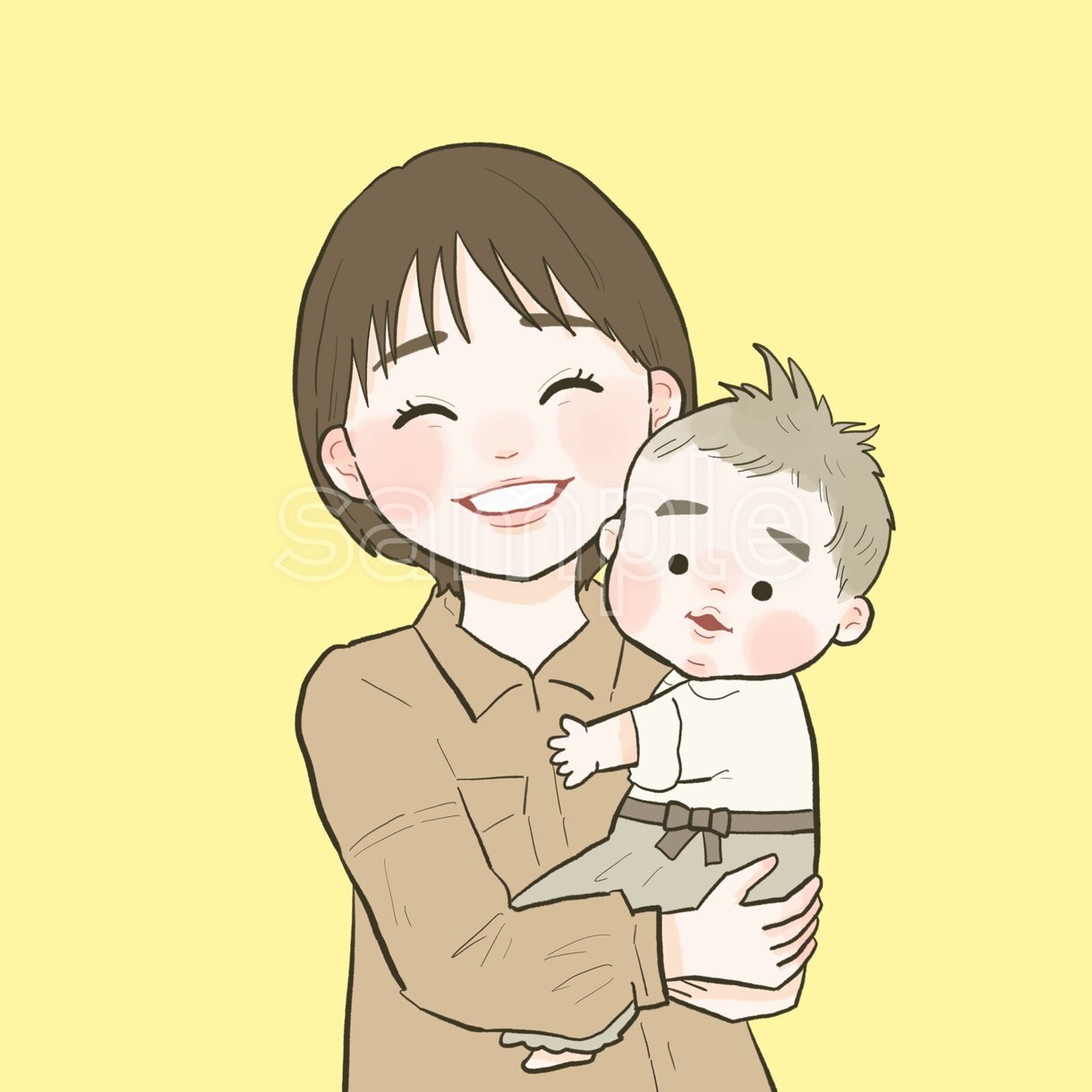 ゆるっと可愛い☆ママと赤ちゃんのアイコン描きます シンプルで使いやすい☆ブログやSNS、プレゼントにも！ イメージ4