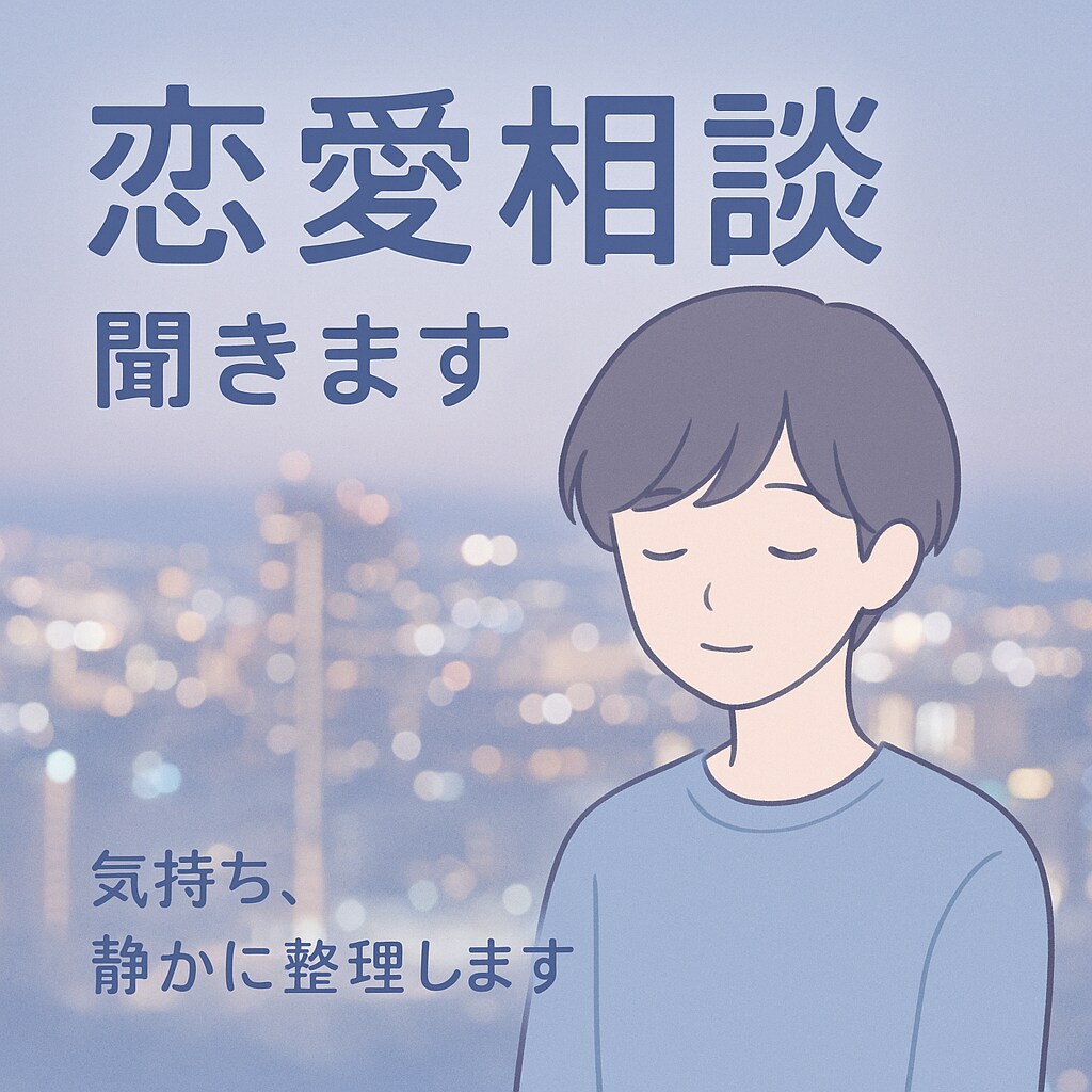 恋愛の悩み、誰にも言えない気持ちを優しく聞きます 恋愛の悩み、聞かせてください。 イメージ1