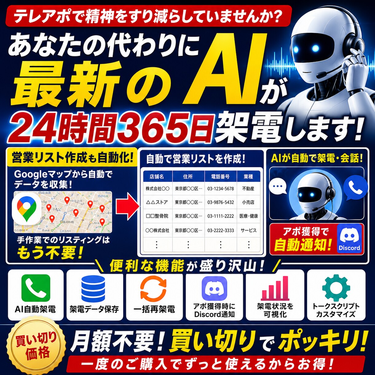 AIテレアポシステムを提供します あなたの代わりにAIが架電します!買い切りでのご提供です! イメージ1