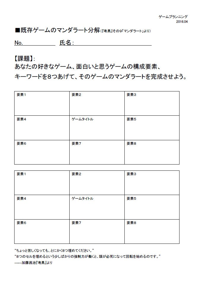専門学校ゲーム企画科の課題プリント提供＆添削します 授業で実際に使った課題プリントを提供し、回答に添削指導します イメージ2