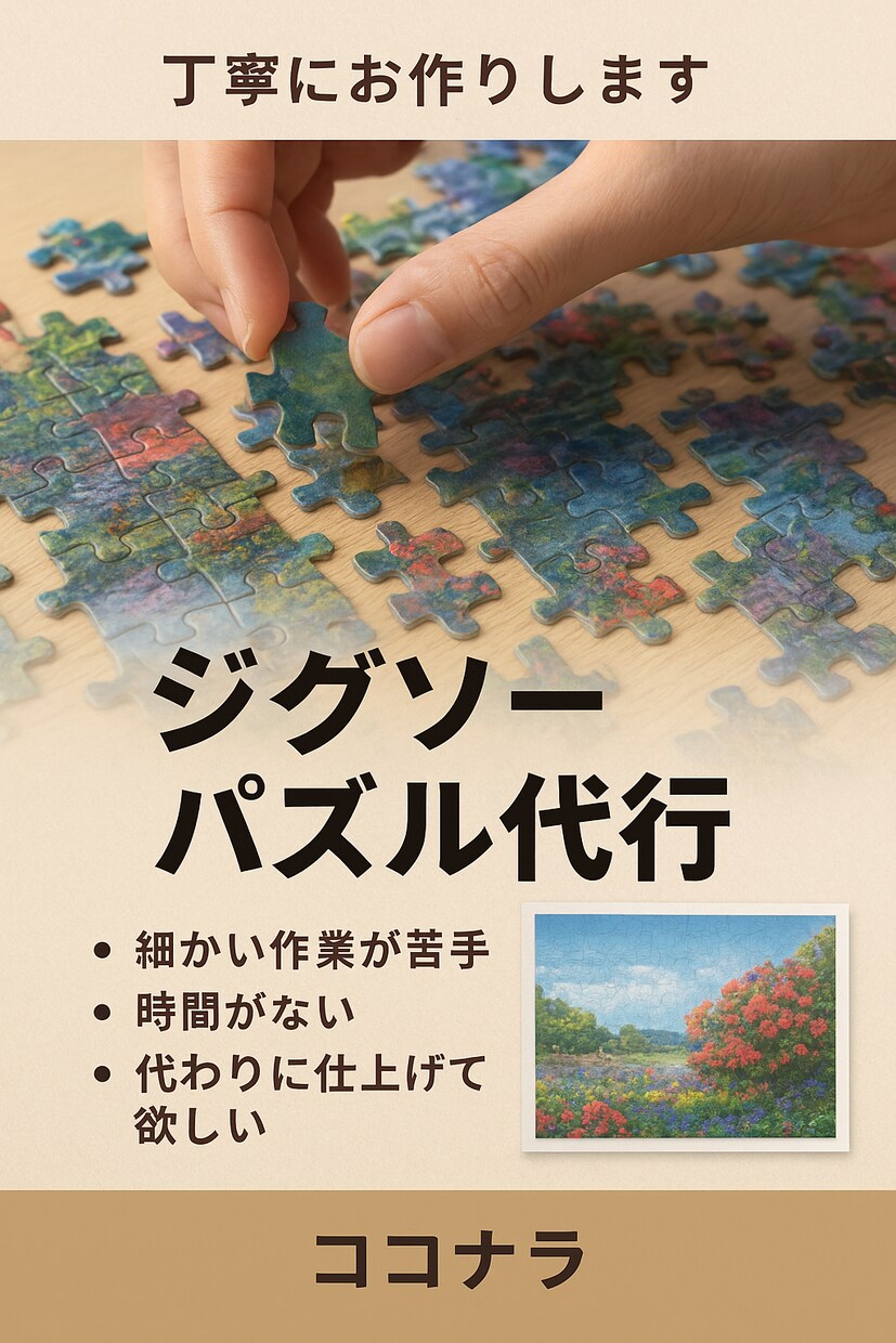 ジグソーパズルの組み立て代行します あなたの大切なジグソーパズルを心を込めて完成させます。 イメージ2