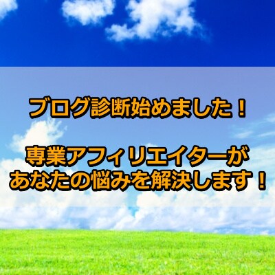 本気のブログ診断・相談！ブログの悩みを解決します 専業アフィリエイターが徹底的にあなたにアドバイスします。 イメージ1