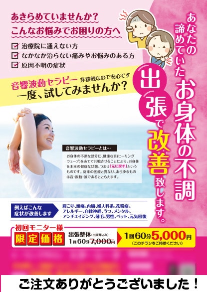 デザイン固定●整体（チラシ）作成します お店情報・金額を送るだけ。印刷までお任せもOK! イメージ2