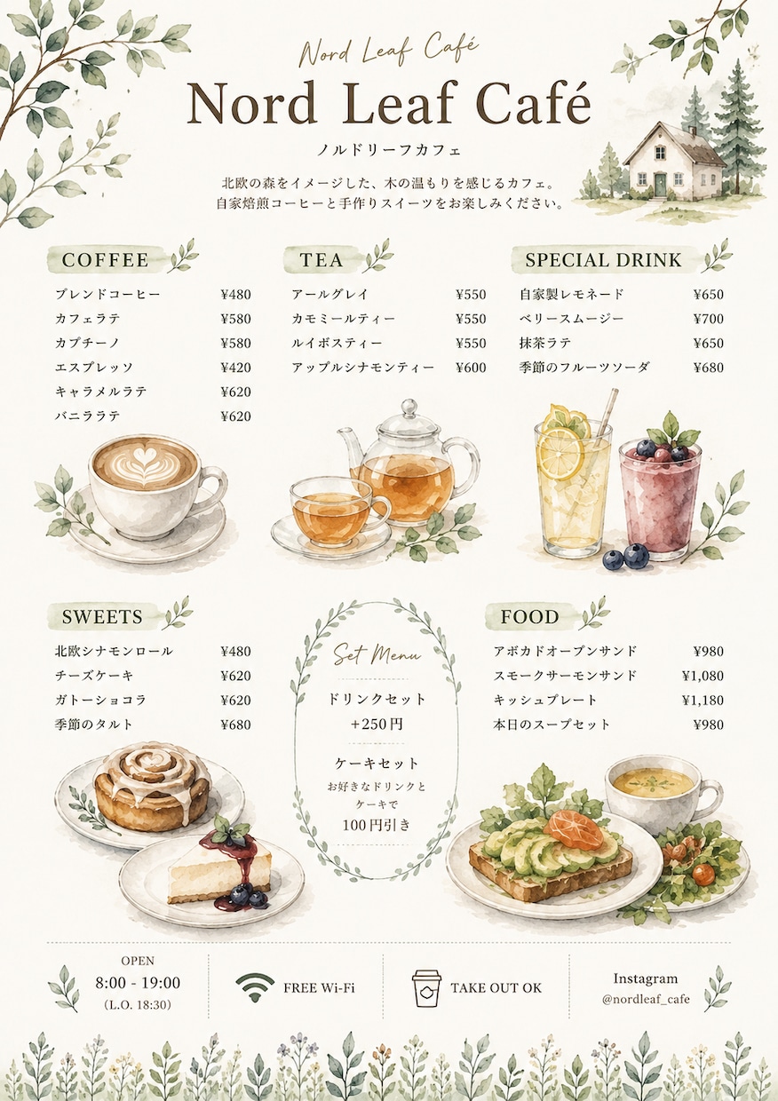 格安！！オシャレで目を引くメニュー表を制作します 美大で学んだデザイン力×短時間で高品質に制作 イメージ2