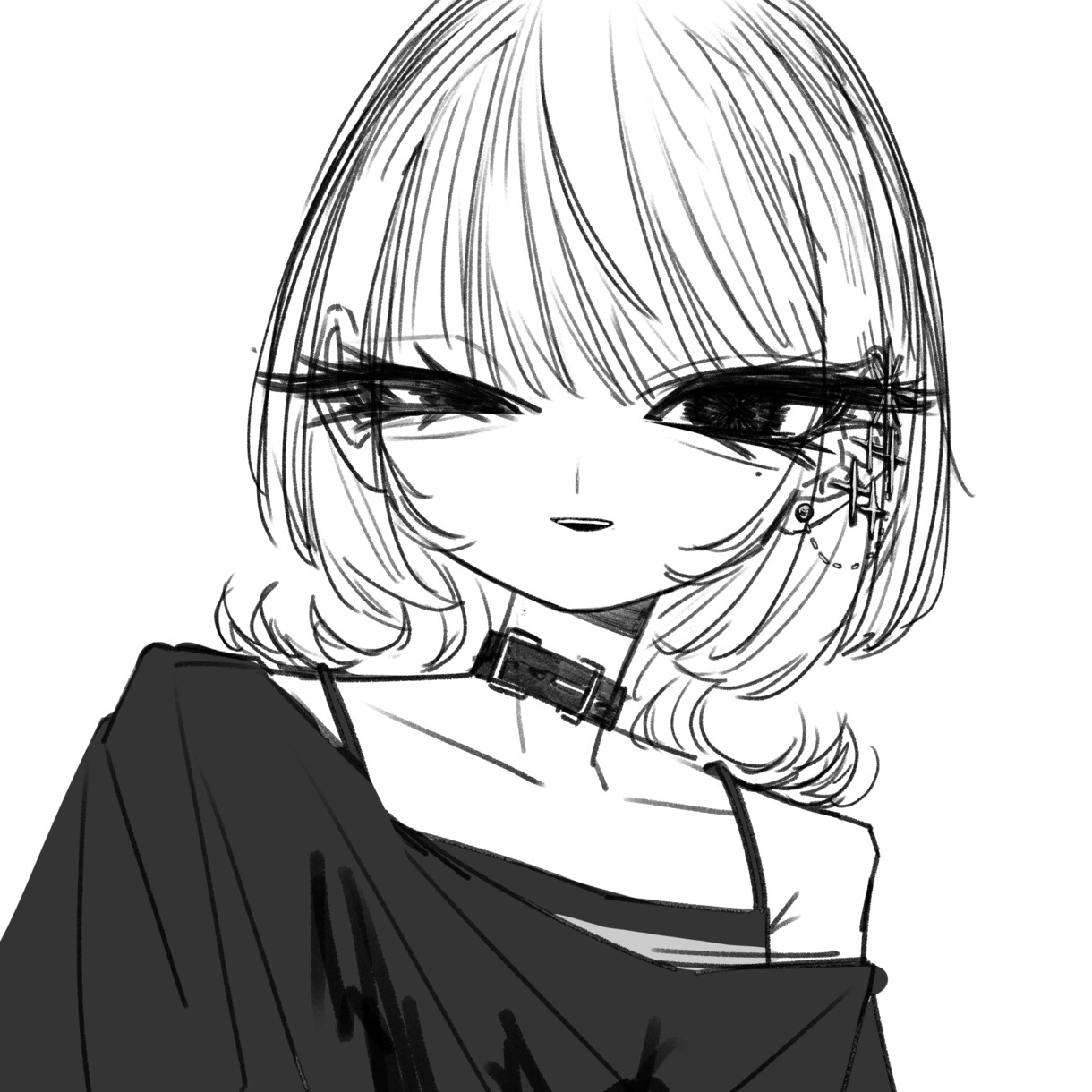 ダークなかっこ可愛い女の子描きます ピアス、ウルフなどかっこ可愛い印象の女の子が好きな方！！ イメージ4