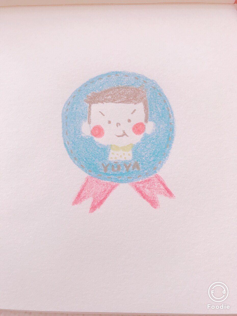 ロゼットの中にかわいいほのぼの似顔絵を描きます アイコンにも!お子様の名前マークにも!色々使ってね イメージ7
