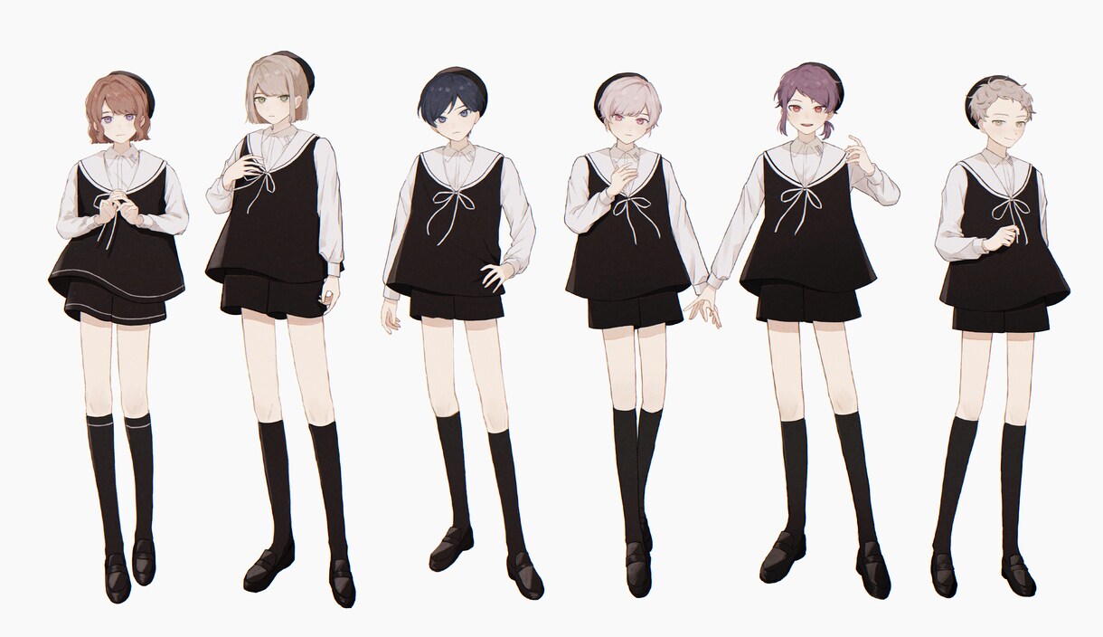 アイドル/少年/少女 全身イラストの制作承ります ゲームやTRPG、活動者様の立ち絵や動画など︎に！ イメージ5