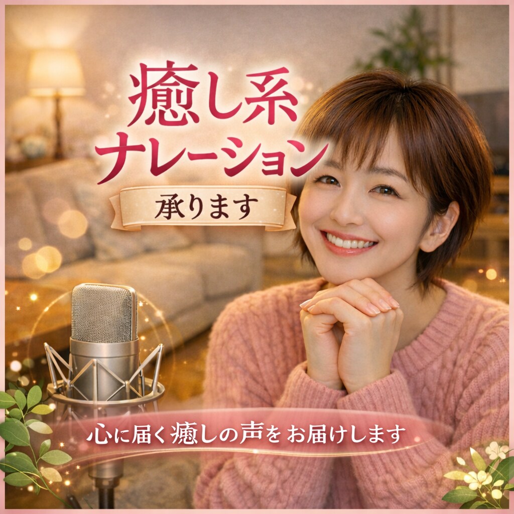 癒し系ボイスで優しく音声収録します 安心できる癒し系大人女性ボイスでナレーション、読み上げ イメージ1