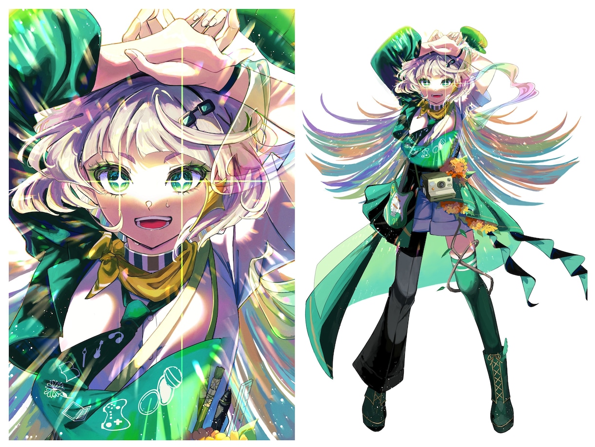 バストアップ〜背景付きまで！イラスト制作いたします アンティーク・和風な世界観が得意です！ イメージ6