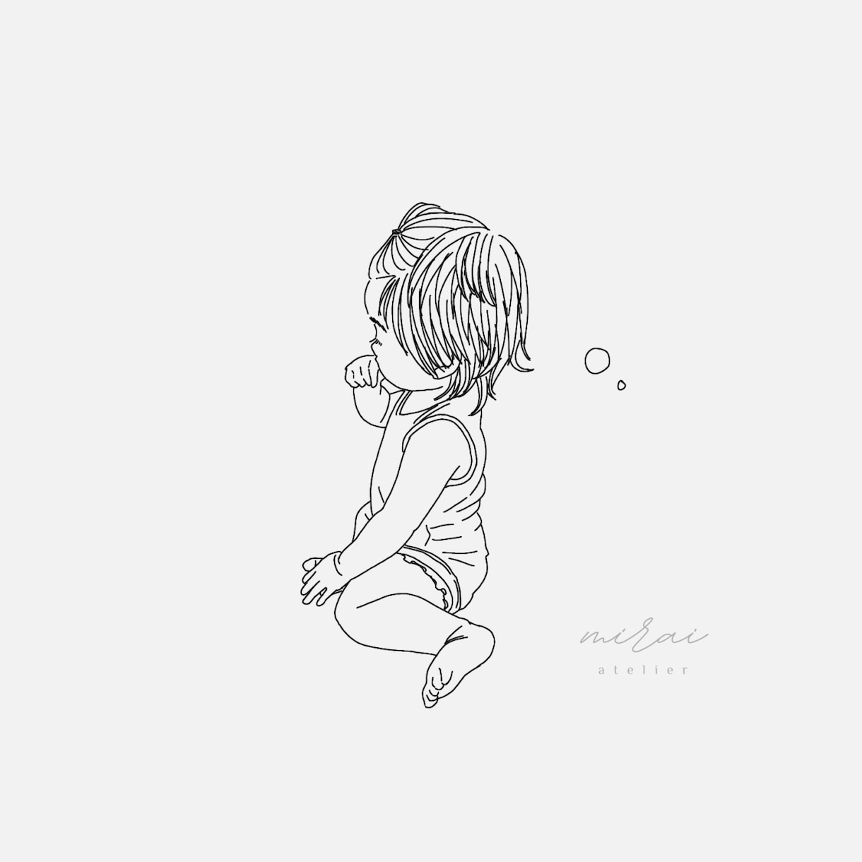 大切なお写真をやさしい線画イラストにします 愛おしい時間をやわらかな線で描きます イメージ4