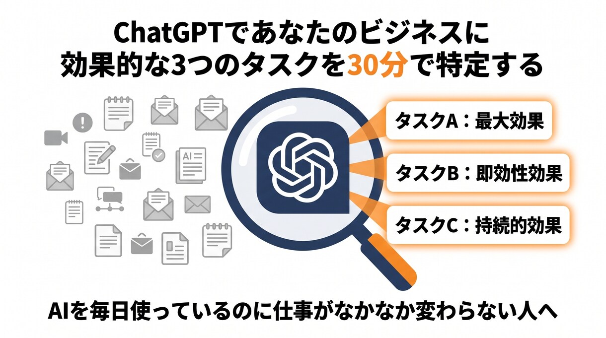 ChatGPTで効くタスク3つに絞ります 毎日AI使うのに業務変わらない人へ｜効くタスク3つに絞る イメージ2