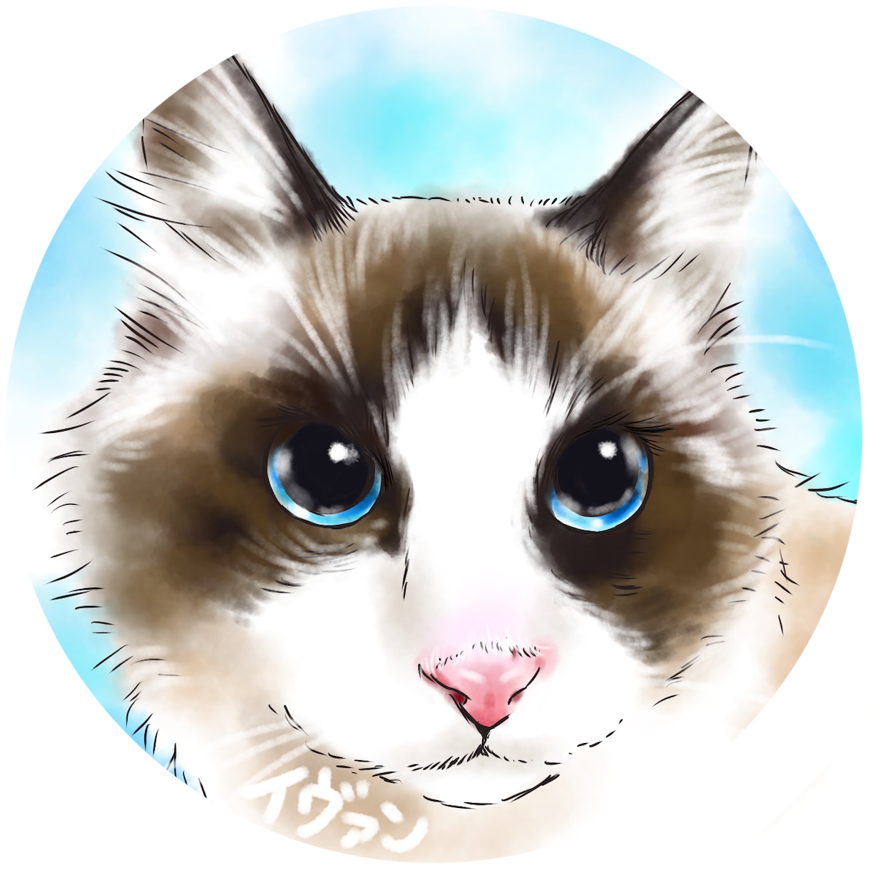 ふんわり可愛い♪水彩画風うちの子アイコン描きます オーダーメイドの愛猫イラスト♡癒し／ペット／似顔絵／SNS イメージ9