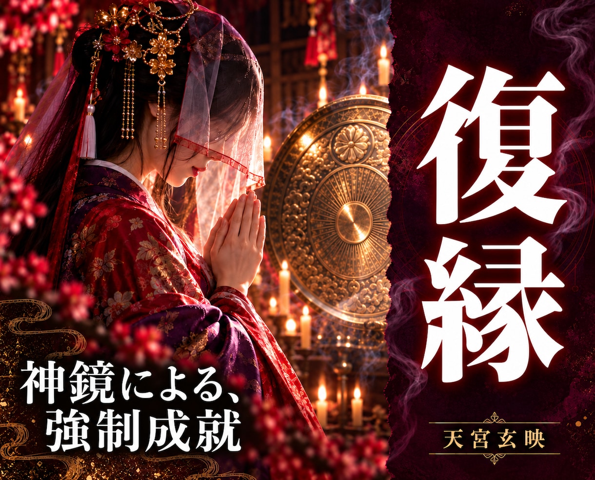 復縁鑑定｜奇跡の再燃｜彼から追われる立場へ導きます 音信不通・冷却期間…神鏡が彼の心を呼び戻し目覚めさせます イメージ1
