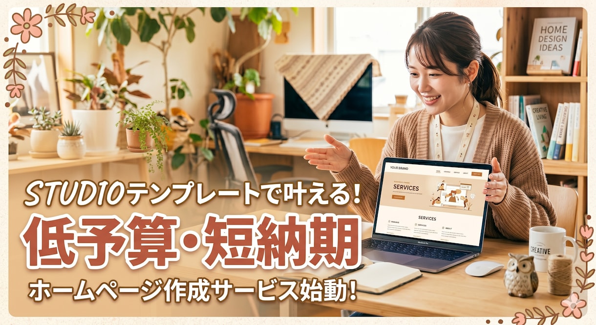 studioにてホームページを作成します 安く!早く!ホームページをお求めのお客様へ! イメージ1