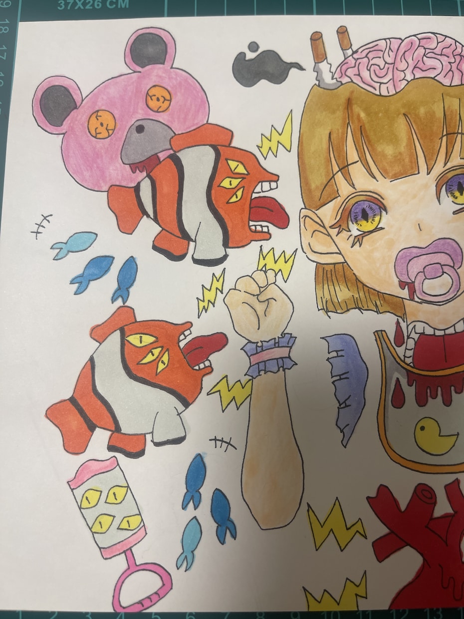 自己の感情を表現した作品を作成します ストレスによる大人の赤ちゃん返り イメージ2