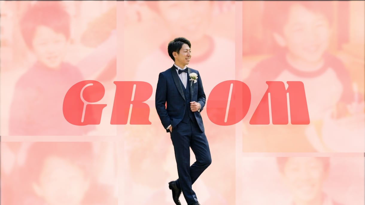 大人可愛い結婚式オープニングムービー作ります 写真を送るだけピンクが可愛い大人可愛い系オープニングムービー イメージ2
