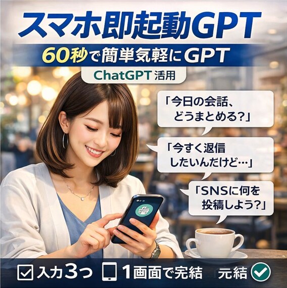 スマホ即起動GPT30秒で結論が出るGPT作ります “30秒で結論が出る”カスタムGPT構築サービス イメージ1