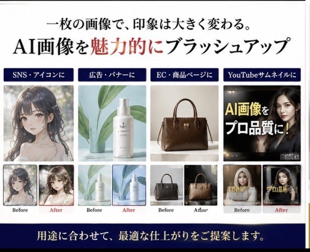 AI生成画像を高品質に加工・レタッチします AI画像を、もっと自然に、もっと美しく イメージ3
